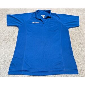 Menards Polo Shirt Mens Medium Blue Performance Short Sleeve Pocket Workwear Tee